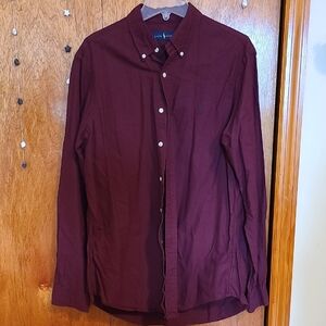 Ralph Lauren Men's Burgundy Button-Down Shirt
